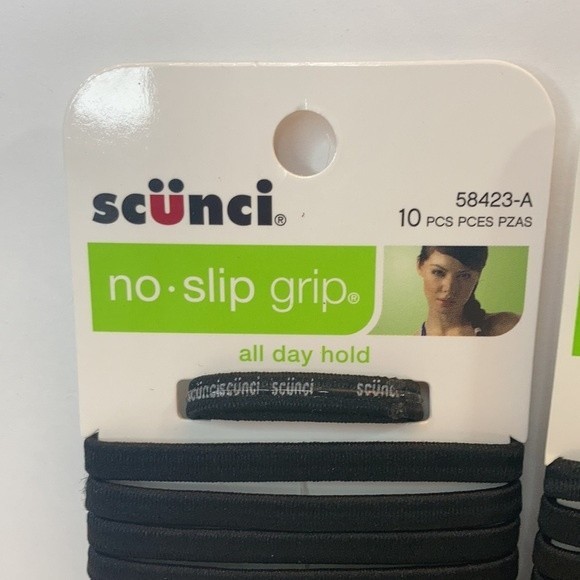Scunci No Slip Grip Hair Elastics Ponytail Holders Black 5 Packs of 10 - Picture 4 of 13